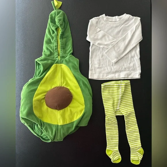 Carter's UNISEX Multicolored Avocado Costume Size 24 Months 3 Pieces - Picture 2 of 3